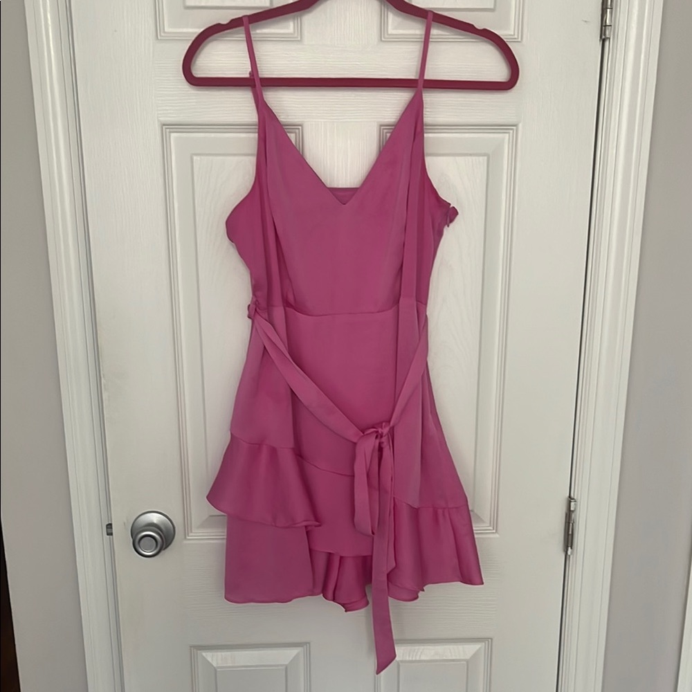 Express Pink Sleeveless Ruffle Romper size medium